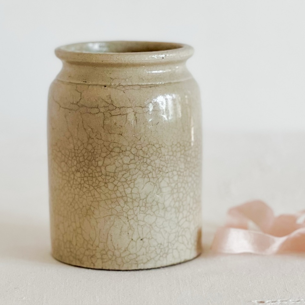 Chateaucore Antique French Mustard Jar French Mustard Pot Lots of Crazing